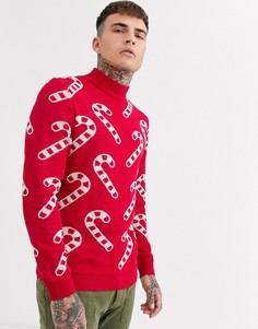 Джемпер с новогодним узором ASOS DESIGN-Белый