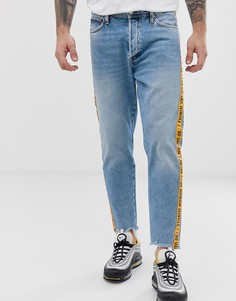 Суженные книзу джинсы с отделкой кантом с надписью Jack & Jones Intelligence-Синий