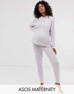 Спортивные штаны в рубчик для дома ASOS DESIGN Maternity-Фиолетовый