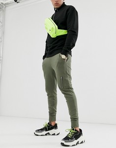 Джоггеры скинни цвета хаки ASOS DESIGN MA1-Зеленый