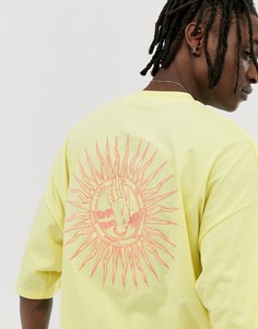 Oversize-футболка с вышивкой на спине ASOS DESIGN-Желтый