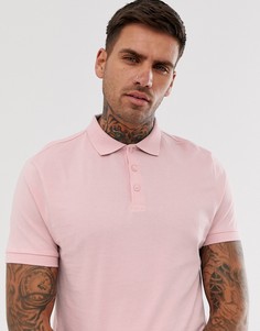 Розовое трикотажное поло из органического хлопка ASOS DESIGN-Розовый