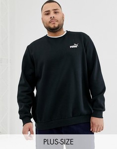Черный свитшот с логотипом Puma PLUS Essentials