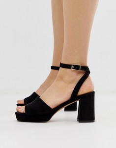 Черные босоножки на платформе и каблуке ASOS DESIGN Hockey-Черный