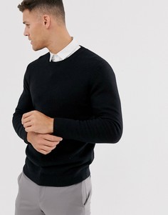 Черный джемпер из овечьей шерсти ASOS DESIGN