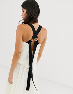 Фактурное платье макси ASOS DESIGN-Кремовый