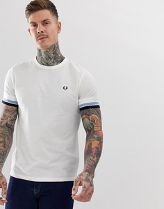 Белая футболка из пике с контрастной отделкой Fred Perry-Белый