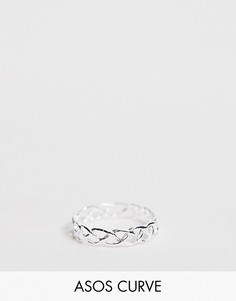 Серебряное кольцо с плетеным эффектом ASOS DESIGN Curve-Серебряный