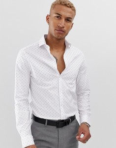 Приталенная рубашка в горошек ASOS DESIGN-Белый