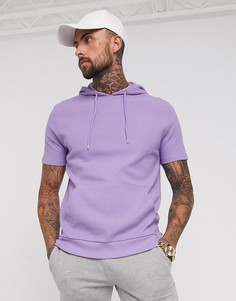 Светло-фиолетовый худи с короткими рукавами ASOS DESIGN