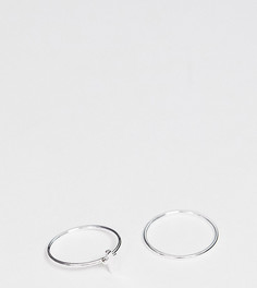 Эксклюзивный набор из 2 серебряных колец (с крестиком/минималистский дизайн) Kingsley Ryan-Серебряный