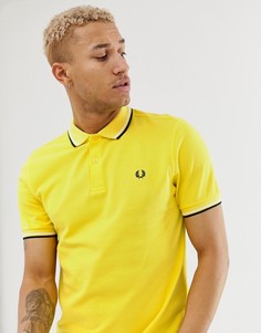 Поло желтого цвета с контрастной отделкой Fred Perry-Желтый