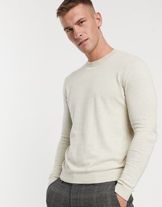 Бежевый хлопковый джемпер ASOS DESIGN