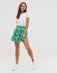 Мини-юбка со складками и мелким цветочным принтом ASOS DESIGN-Мульти