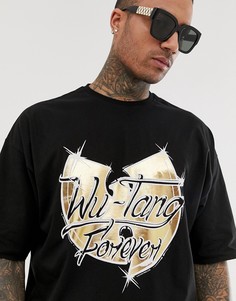 Oversize-футболка с фольгированным принтом ASOS DESIGN Wu-Tang Clan-Черный