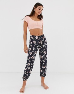 Черные пляжные брюки с цветочным принтом Billabong-Мульти
