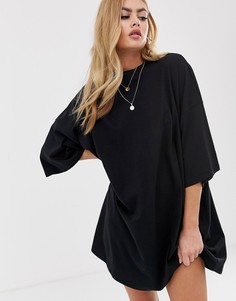 Свободное платье-футболка ASOS DESIGN-Черный