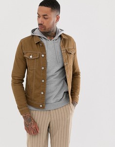 Светло-коричневая джинсовая куртка River Island-Светло-коричневый