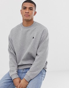 Серый меланжевый oversize-свитшот с принтом треугольника ASOS DESIGN