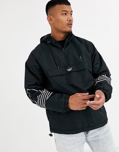 Черная куртка с флисовой подкладкой и принтом adidas Originals-Черный