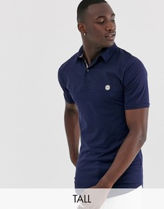 Футболка-поло узкого кроя Le Breve Tall shirt-Темно-синий