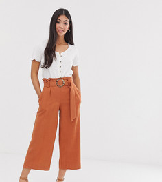 Укороченные брюки с поясом New Look Petite-Красный