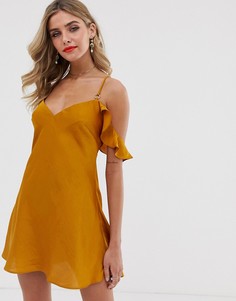 Платье с открытыми плечами Free People - What I Want-Золотой