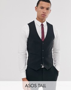 Черный супероблегающий жилет ASOS DESIGN Tall
