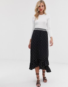 Юбка в горошек с запахом Vero Moda-Мульти