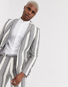 Приталенный пиджак в широкую полоску Twisted Tailor-Светло-бежевый