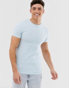 Обтягивающая футболка из органического хлопка ASOS DESIGN-Синий