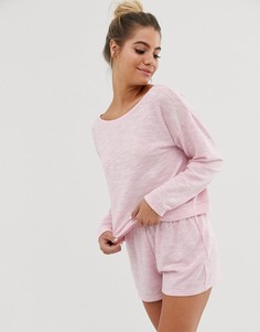Свитшот и шорты ASOS DESIGN-Розовый