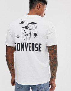 Белая футболка с принтом на спине Converse-Белый