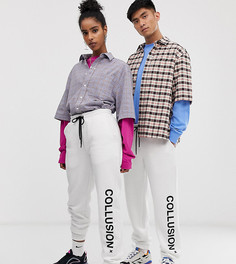 Кремовые джоггеры с логотипом COLLUSION Unisex-Белый