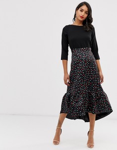 Платье 2 в 1 с оборкой по нижнему краю Closet-Черный