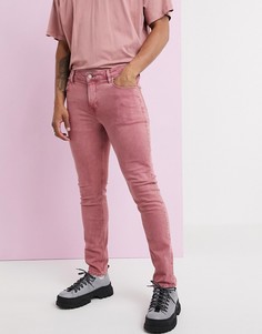 Розовые джинсы скинни ASOS DESIGN-Розовый