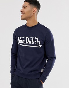 Свитер с логотипом Von Dutch-Темно-синий