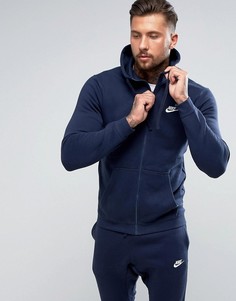 Темно-синий худи на молнии Nike Club