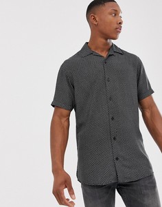 Черная рубашка с короткими рукавами и принтом Jack & Jones Premium-Черный