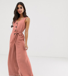 Розовый комбинезон с поясом River Island Petite