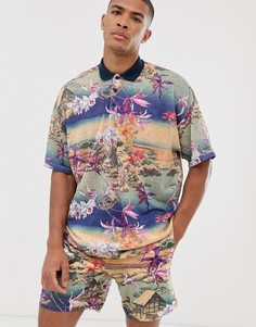 Oversize-поло с принтом из комплекта ASOS DESIGN-Мульти