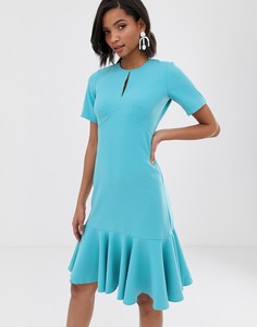 Платье миди с оборкой на подоле Closet-Синий