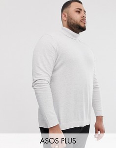 Белая хлопковая водолазка ASOS DESIGN Plus-Белый