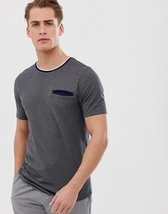 Футболка из плотного фактурного материала с карманом Jack and Jones-Серый