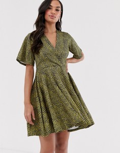 Платье с запахом Closet-Желтый