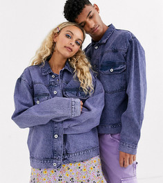 Фиолетовая джинсовая куртка COLLUSION Unisex-Фиолетовый