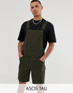 Короткий комбинезон карго цвета карго ASOS DESIGN Tall-Зеленый
