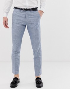 Брюки классического кроя из ткани на основе льна Jack & Jones Premium-Синий