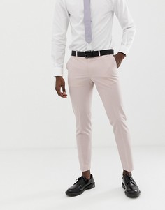 Розовые свадебные облегающие брюки Burton Menswear-Розовый