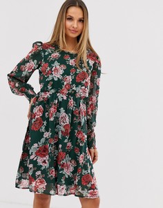 Свободное платье с цветочным принтом Vila-Мульти